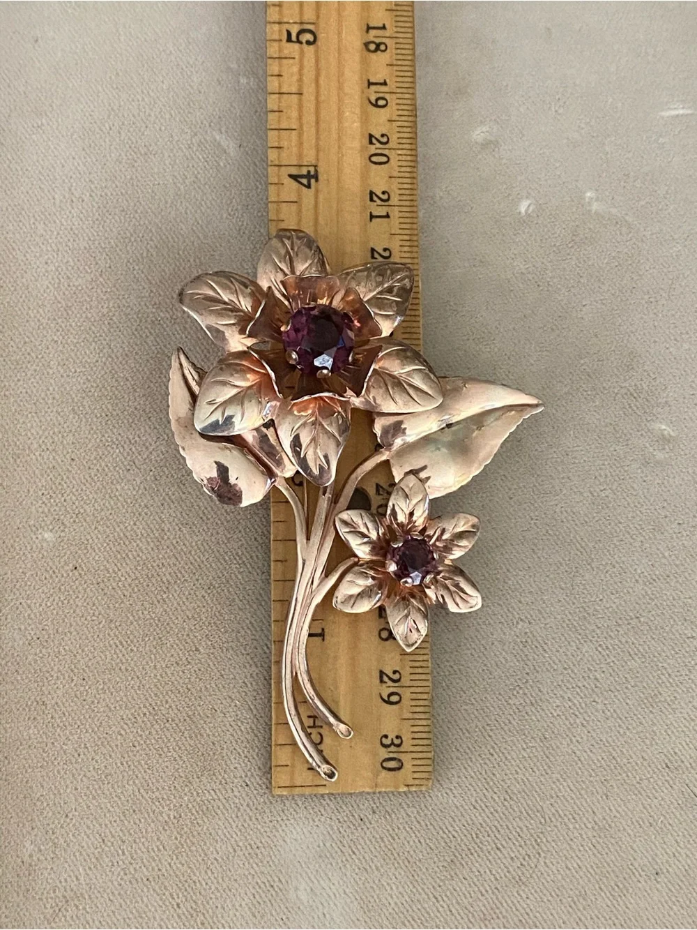 1940’s Sterling Silver Flower Brooch 925